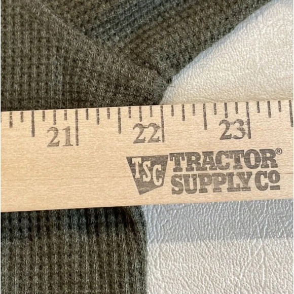 Members Mark Henley Army Green Medium Thermal Shirt Top Long Sleeve Pocket NEW - Picture 3 of 6